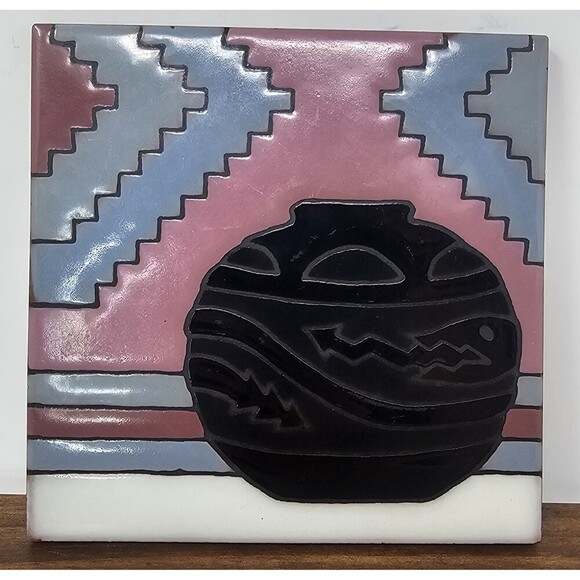 masterworks Other - Masterworks Handcrafted Ceramic Tile Trivet/Coaster Southwestern Theme 6×6 In